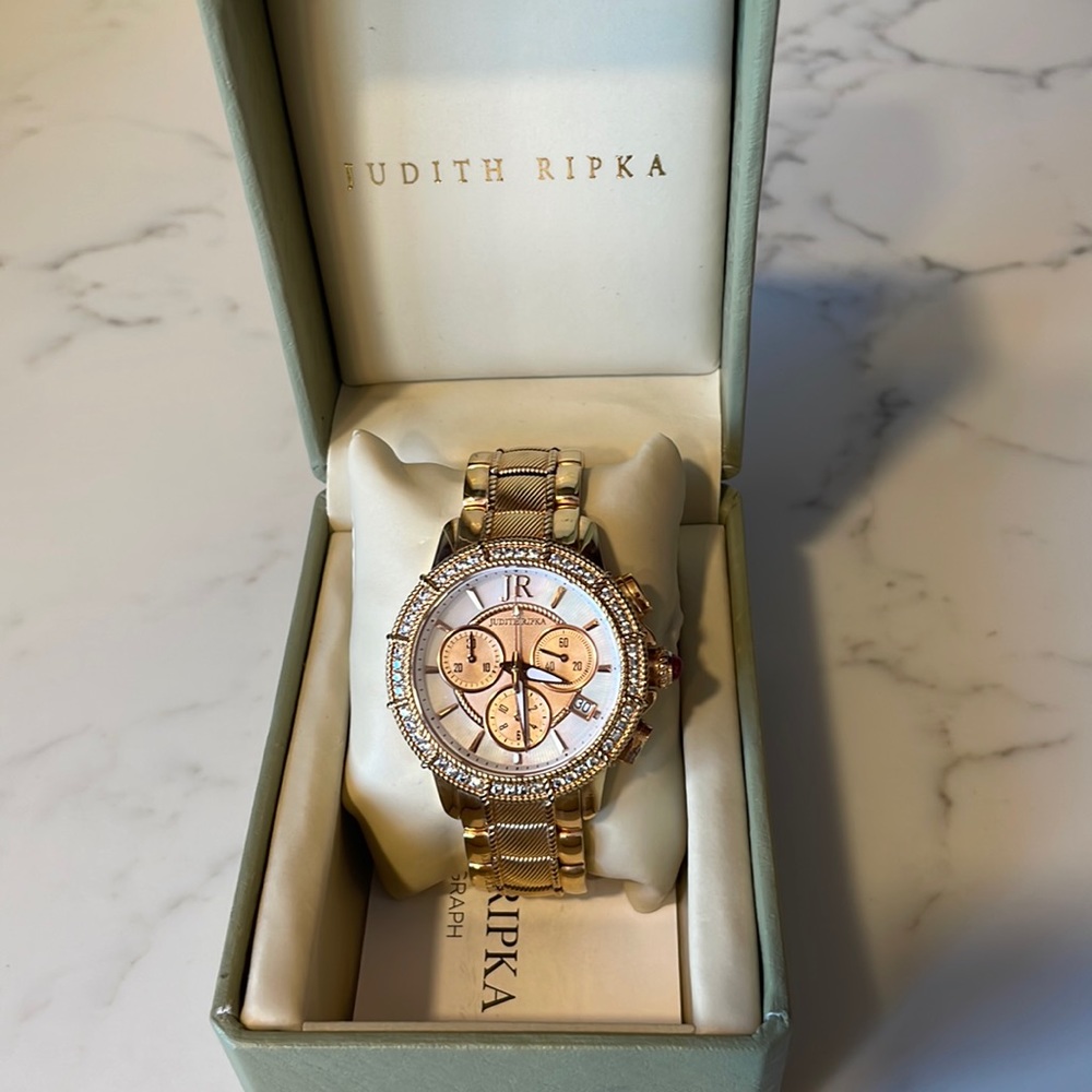 Judith Ripka rose gold watch